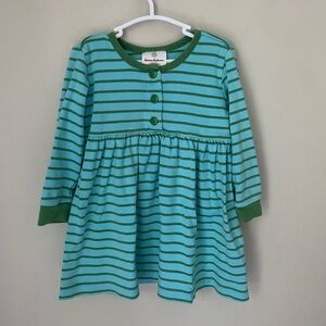 Hanna Andersson Blue Buttoned Raglan Sleeve Dress Size 90
